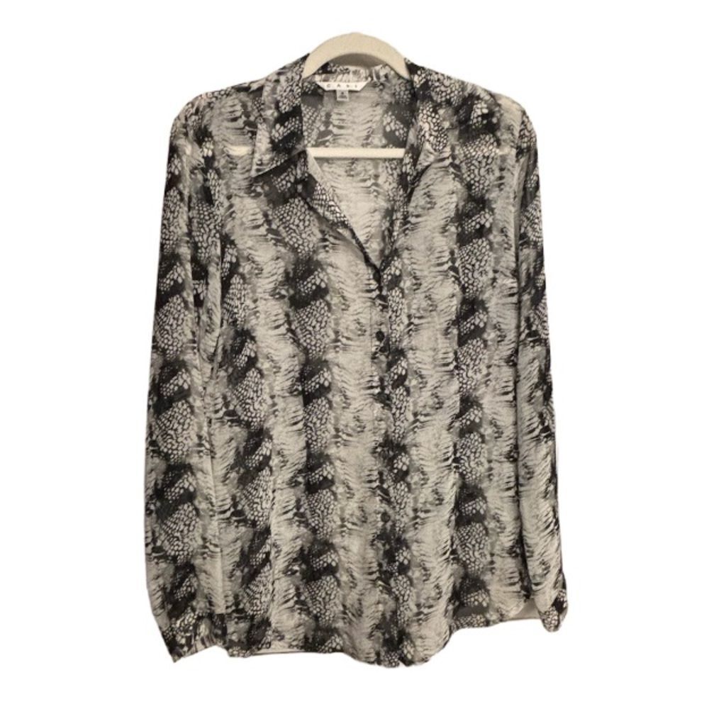 Cabi Sheer Snakeskin Print Blouse Sz S